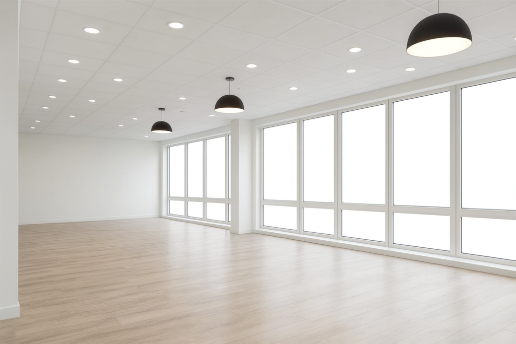 Professionele kantoorontruiming van leeg bedrijfspand